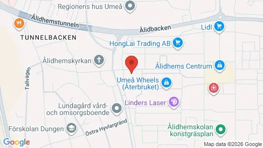 Lägenheter att hyra i Umeå - kort over placeringen