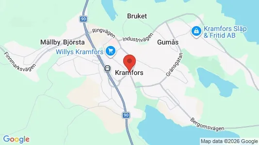 Rum att hyra i Kramfors - kort over placeringen