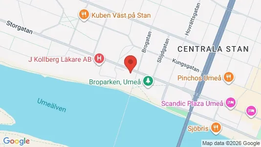 Lägenheter att hyra i Umeå - kort over placeringen