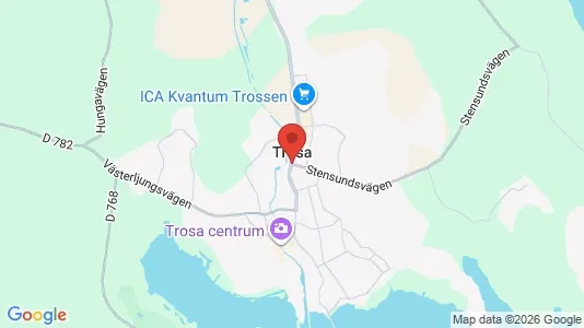 Hus att hyra i Trosa - kort over placeringen