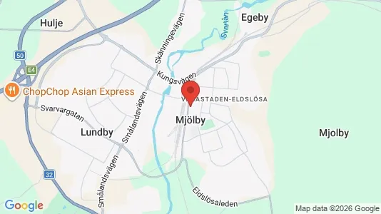 Hus att hyra i Mjölby - kort over placeringen