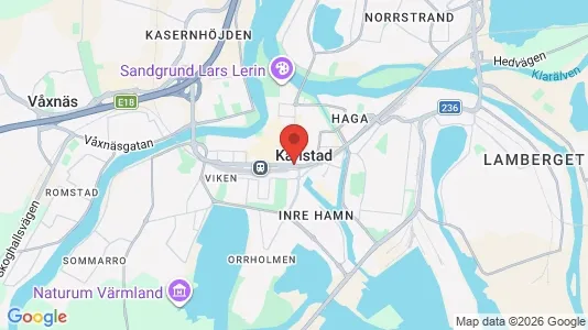 Rum att hyra i Karlstad - kort over placeringen