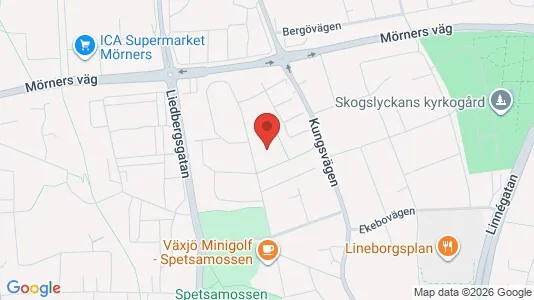 Lägenheter att hyra i Växjö - kort over placeringen