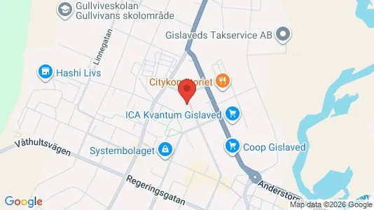 Lägenheter att hyra i Gislaved - kort over placeringen