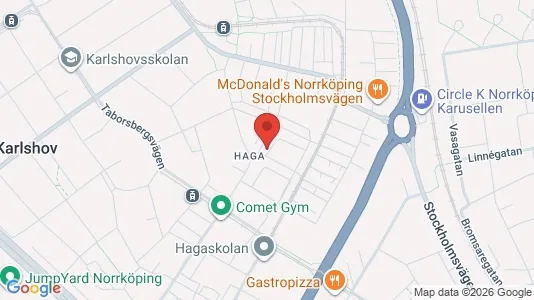 Lägenheter att hyra i Norrköping - kort over placeringen