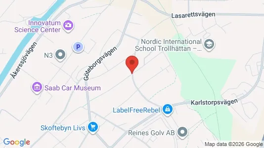 Lägenheter att hyra i Trollhättan - kort over placeringen
