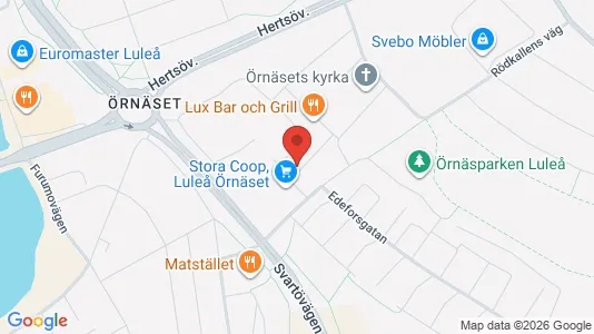 Lägenheter att hyra i Luleå - kort over placeringen