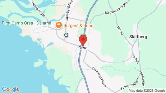 Hus att hyra i Orsa - kort over placeringen