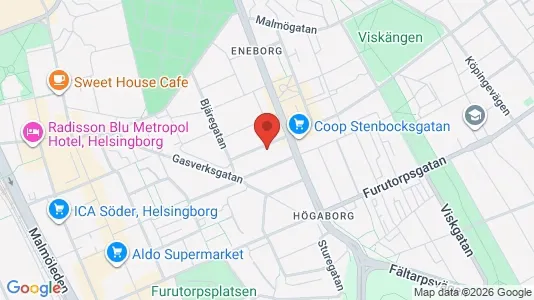 Lägenheter att hyra i Helsingborg - kort over placeringen