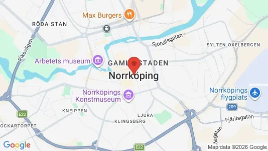 Radhus att hyra i Norrköping - kort over placeringen
