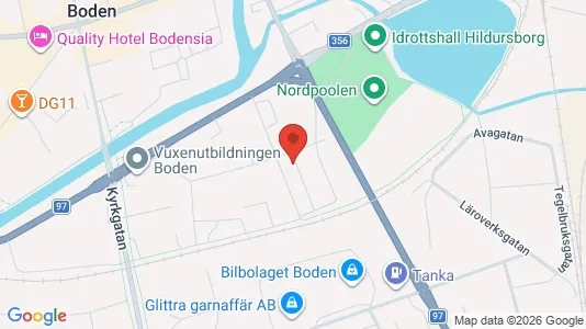 Lägenheter att hyra i Boden - kort over placeringen