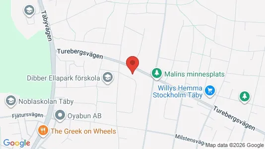 Lägenheter att hyra i Täby - kort over placeringen