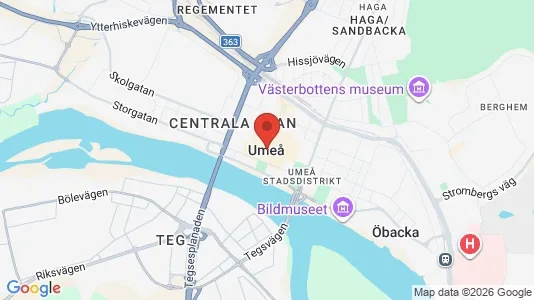 Hus att hyra i Umeå - kort over placeringen