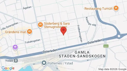Lägenheter att hyra i Ystad - kort over placeringen