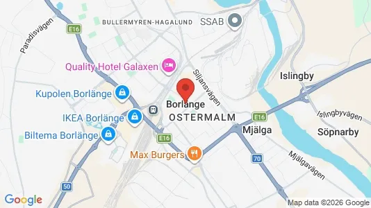 Hus att hyra i Borlänge - kort over placeringen