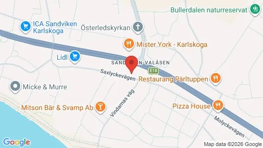 Rum att hyra i Karlskoga - kort over placeringen