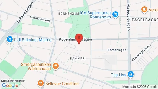 Lägenheter att hyra i Malmö Centrum - kort over placeringen
