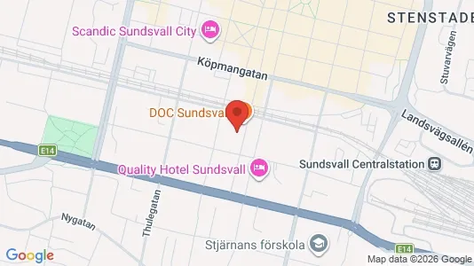 Lägenheter att hyra i Sundsvall - kort over placeringen