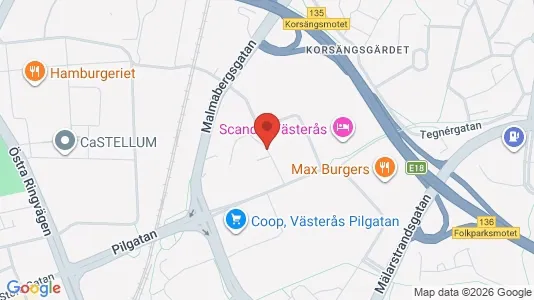 Lägenheter att hyra i Västerås - kort over placeringen