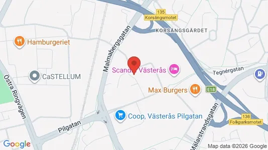 Lägenheter att hyra i Västerås - kort over placeringen