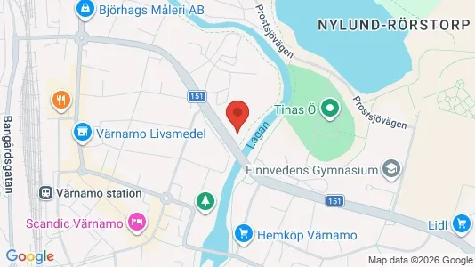 Lägenheter att hyra i Värnamo - kort over placeringen