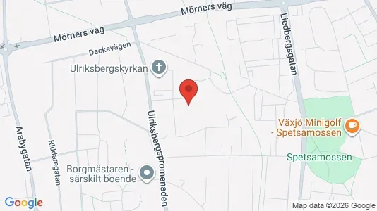 Lägenheter att hyra i Växjö - kort over placeringen