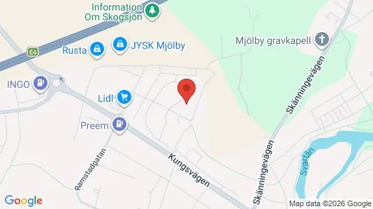 Lägenheter att hyra i Mjölby - kort over placeringen