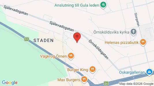 Lägenheter att hyra i Örnsköldsvik - kort over placeringen