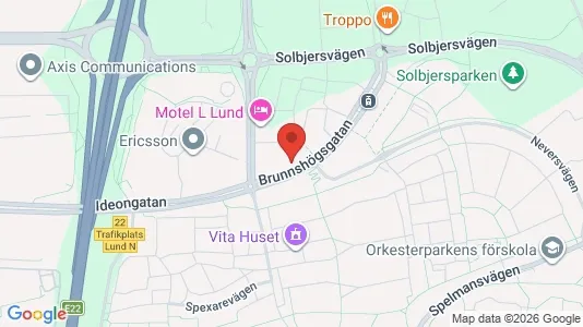 Lägenheter att hyra i Lund - kort over placeringen