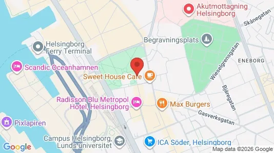 Lägenheter att hyra i Helsingborg - kort over placeringen