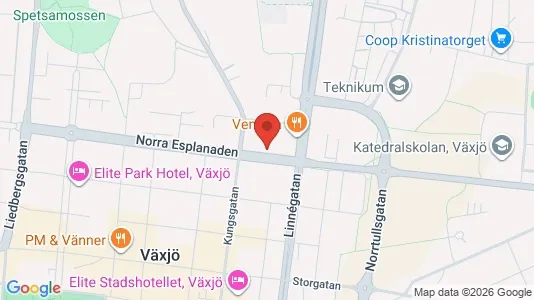 Lägenheter att hyra i Växjö - kort over placeringen