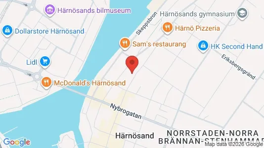 Lägenheter att hyra i Härnösand - kort over placeringen