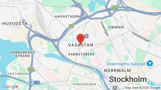 Studentbostäder att hyra i Vasastan - kort over placeringen