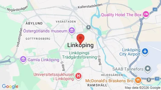 Rum att hyra i Linköping - kort over placeringen
