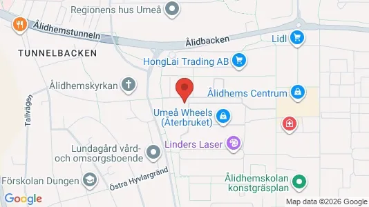 Lägenheter att hyra i Umeå - kort over placeringen