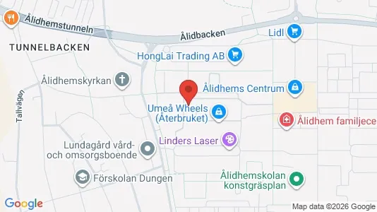 Lägenheter att hyra i Umeå - kort over placeringen