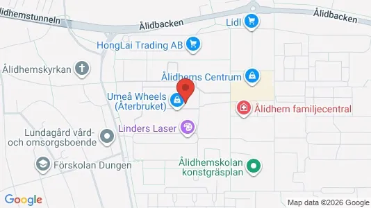 Lägenheter att hyra i Umeå - kort over placeringen