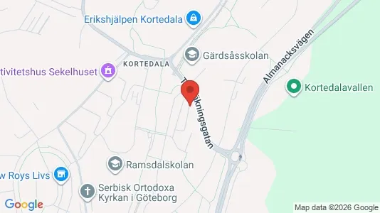 Lägenheter att hyra i Göteborg Östra - kort over placeringen