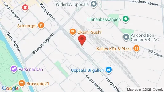 Lägenheter att hyra i Uppsala - kort over placeringen