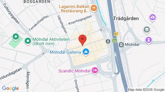 Lägenheter att hyra i Mölndal - kort over placeringen