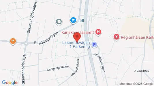 Rum att hyra i Karlskoga - kort over placeringen