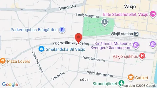 Lägenheter att hyra i Växjö - kort over placeringen