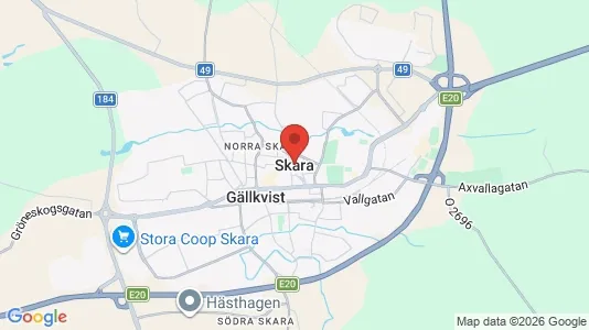 Lägenheter att hyra i Skara - kort over placeringen