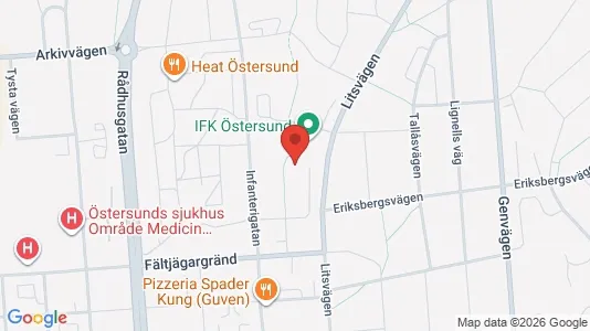 Lägenheter att hyra i Östersund - kort over placeringen