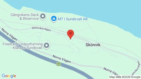 Lägenheter att hyra i Sundsvall - kort over placeringen