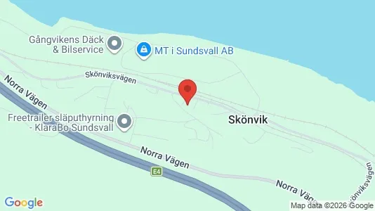 Lägenheter att hyra i Sundsvall - kort over placeringen