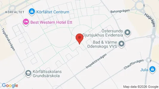 Lägenheter att hyra i Östersund - kort over placeringen