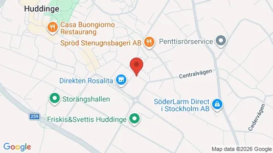 Lägenheter att hyra i Huddinge - kort over placeringen