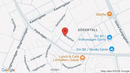 Lägenheter att hyra i Gävle - kort over placeringen