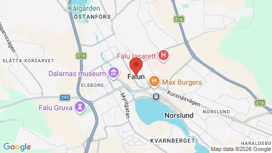 Hus att hyra i Falun - kort over placeringen